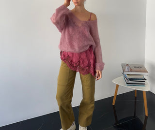 Silky Mohair Sweater Bordeaux