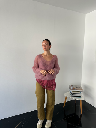 Silky Mohair Sweater Bordeaux