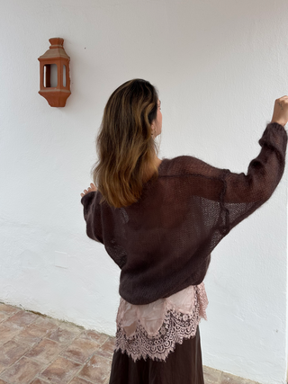 Silky Mohair Sweater Brown