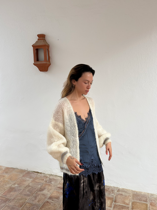 Princess Mohair Cardigan - White