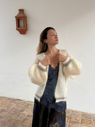 Princess Mohair Cardigan - White