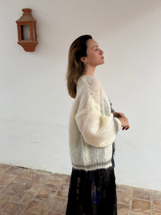 Princess Mohair Cardigan - White