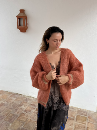 Princess Mohair Cardigan - Castagna