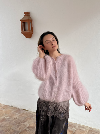 Bubble Mohair Cardigan - Pink