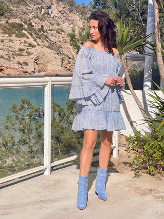 Sandra Dress Off Shoulder Print