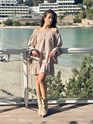 Sandra Dress Off Shoulder Print