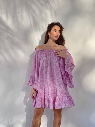 Sandra Dress Off Shoulder Print