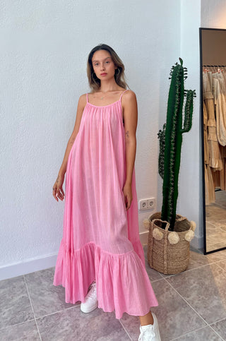 Celina Long Dress Light Hot Pink
