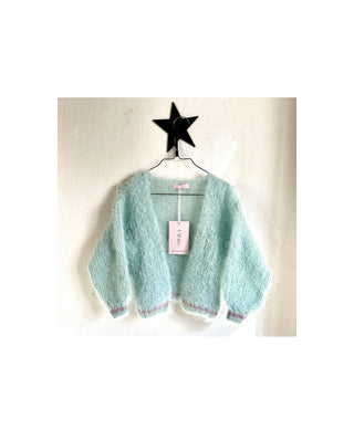 Mini Princess Mohair Cardigan - Aqua