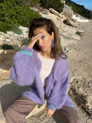 Princess Mohair Cardigan - Lilac